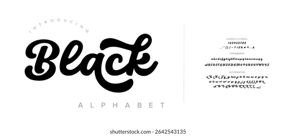 Retro Elegant Luxury Font, Uppercase Lowercase And Number. Classic Lettering Minimal Fashion Designs. Typography modern serif fonts regular decorative vintage concept. vector illustration
