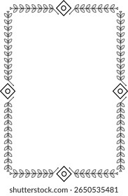Retro elegant ornamental frame border vector illustration