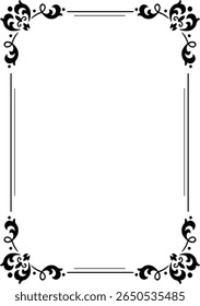Retro elegant ornamental frame border vector illustration