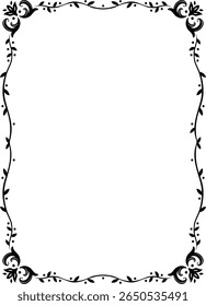 Retro elegant ornamental frame border vector illustration