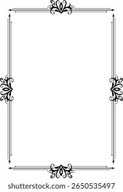 Retro elegant ornamental frame border vector illustration