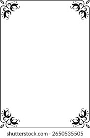 Retro elegant ornamental frame border vector illustration
