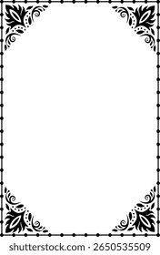 Retro elegant ornamental frame border vector illustration