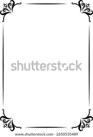 Retro elegant ornamental frame border vector illustration