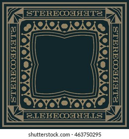 retro elements abstract geometric shapes and lines vector design with elements of the text in the square