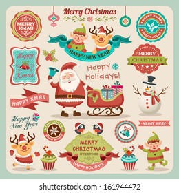 Retro elements for Christmas designs