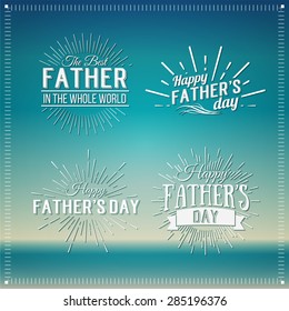 Retro elements for Father's Day calligraphic designs. Vintage ornaments.Happy Father's Day Typographical Background.  Vector illustration. 