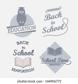 Retro elements for school calligraphic designs. Vintage vector design. Education, Schooling