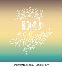 Retro elements for Summer calligraphic designs. Vintage ornaments. All for Summer holidays, tropical paradise, sea, sunshine. Do the Right things. 
