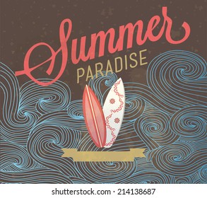 Retro elements for Summer calligraphic designs | Vintage ornaments | All for Summer holidays | vector set 