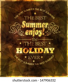 retro elements for Summer Holidays with background  / calligraphic designs/ ornaments / labels/ vector