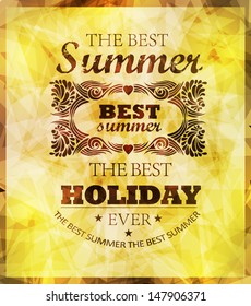 retro elements for Summer Holidays with background  / calligraphic designs/ ornaments / labels