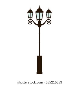 retro embellished street lamp icon image vector illustration design 