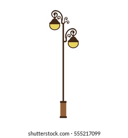 retro embellished street lamp icon image vector illustration design 