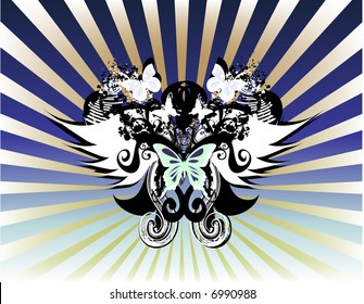 retro emblem with abstract background