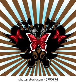 retro emblem with abstract background