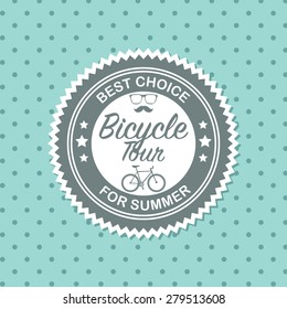 Retro emblem bicycle tour best choice for summer with hipster's elements