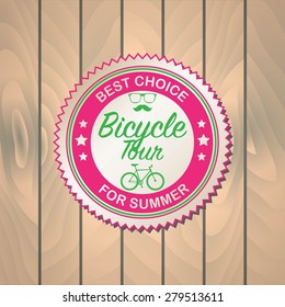 Retro emblem bicycle tour best choice for summer with hipster's elements