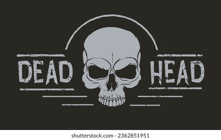 Retro emblem with dead head
