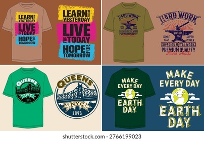 Retro emblem featuring a bridge, 'Queens NYC', and '1898' in a flat design style. This graphic is perfect for t-shirt prints, travel souvenirs, or promotional materials celebrating New York City.