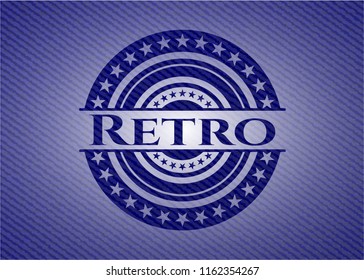 Retro emblem with jean background