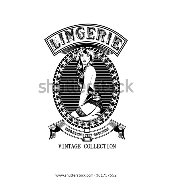 Retro Emblem Lingerie Store Vector Illustration Stock Vector Royalty Free 381757552 Shutterstock