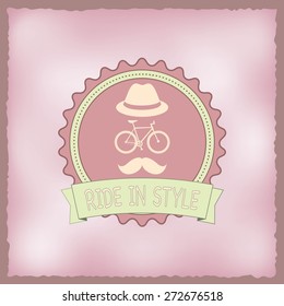 Retro emblem ride in style with hipster's elements