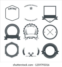 retro emblems badges set sticker vector design