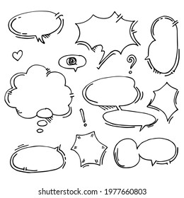 Retro empty comic bubbles and elements set.