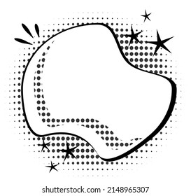 Retro empty comic bubbles and elements set with black halftone shadows. Vector illustration, vintage design, pop art style.