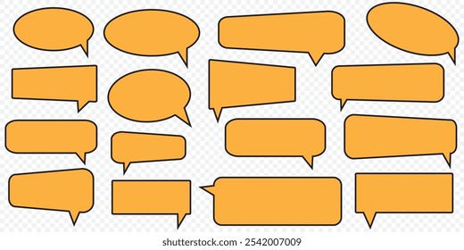 Retro empty comic speech bubbles set with black halftone shadows. Vintage design, pop art style - stock vector. EPS 10.