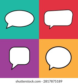 Retro empty comic speech bubbles set.eps