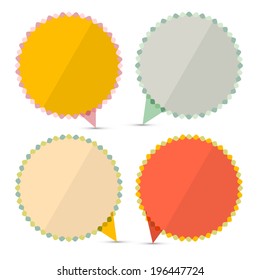 Retro Empty Stickers - Labels Set Isolated on White Background