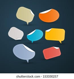 Retro Empty Vector Stickers, Labels on Dark Blue Background