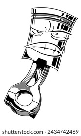  Retro engine racing piston logo silhouette vector image