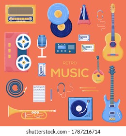 Retro equipment art icon. Retro equipment classic background. Retro equipment illustration concept. 