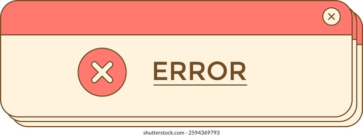 Retro Error UI Clipart Design