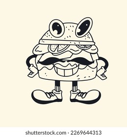 Retro Essentials. A Black and White Vector Graphics Character