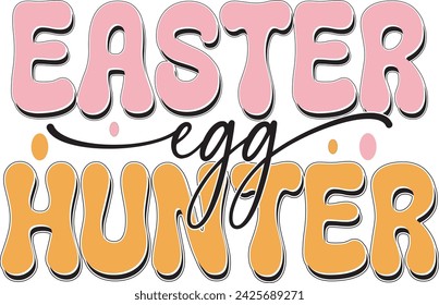 Retro Ester Sublimation Designs. Holiday Festive Graphics for Apparel and Cloth Printing. Ready Template for Print on Demand Business and Print Related Industry.