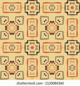 Retro Ethnic geometrical pattern, vector seamless background for wrapping paper, web, cover, fabric, textile, curtains.