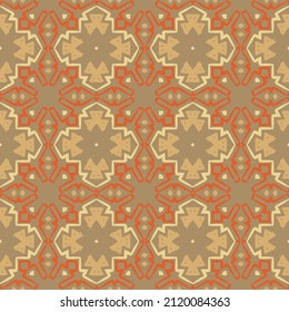 Retro Ethnic geometrical pattern, vector seamless background for wrapping paper, web, cover, fabric, textile, curtains.