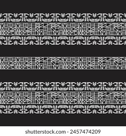 retro ethnic tribal mix to cyberpunk pattern seamless background for fabric and textile,2d illustration