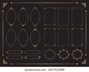 Retro European style decorative borders, vintage, art nouveau, vector data