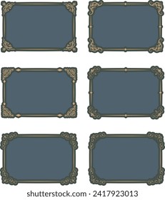 Retro European style decorative borders, vintage, art nouveau, vector data