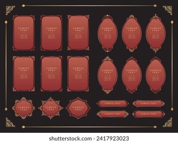 Retro European style decorative borders, vintage, art nouveau, vector data