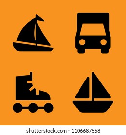 retro, exercise, carry and automobile icons set. Vector illustration for web and design