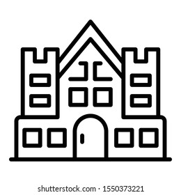 Retro exhibition building icon. Outline retro exhibition building vector icon for web design isolated on white background