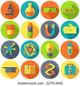 Retro experiments in a science chemistry laboratory icon concept. Vector illustration design template for web and mobile