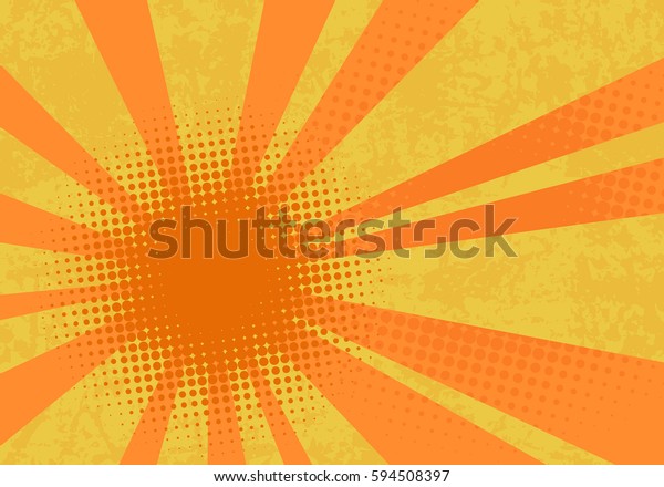 复古爆炸背景 波普艺术矢量插图与点和光线 库存矢量图 免版税
