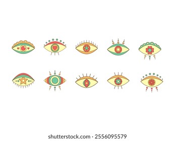 Retro Eye Design Element Set 